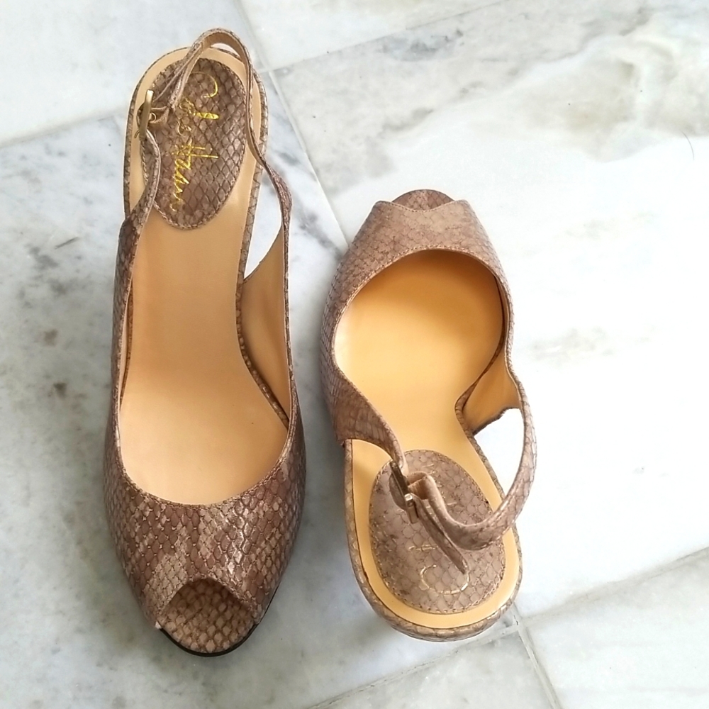 Cole Haan Nike Air Carma Snakeskin Sandals Heels Size 7 - Picture 1 of 6